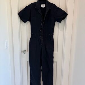 Pistola Charcoal Button-Up Jumpsuit